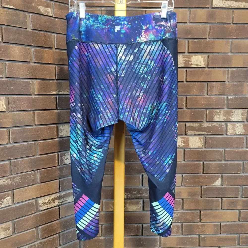 Filas printed cropped athletic leggings athleisure workout pants multi